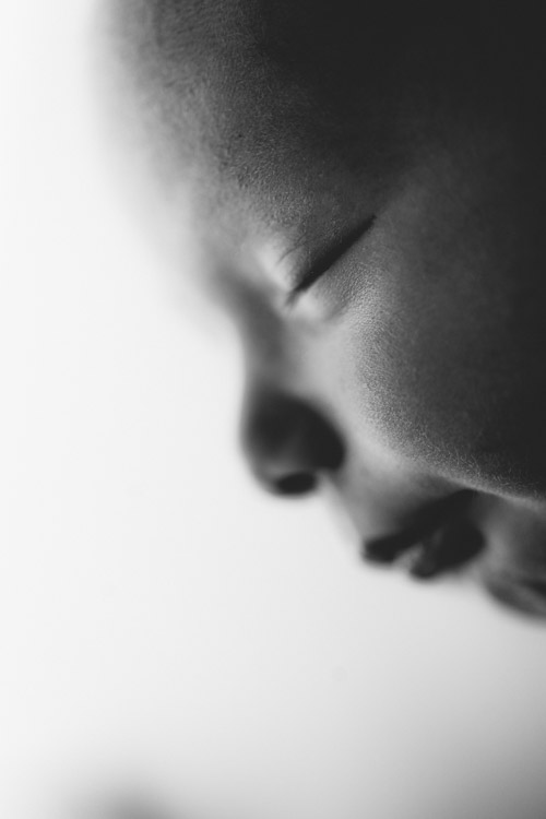 newborn baby black and white